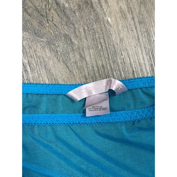 Vintage Y2K Victoria's Secret Mesh Babydoll Slip Nightgown Medium Blue Sequins - Picture 4 of 7